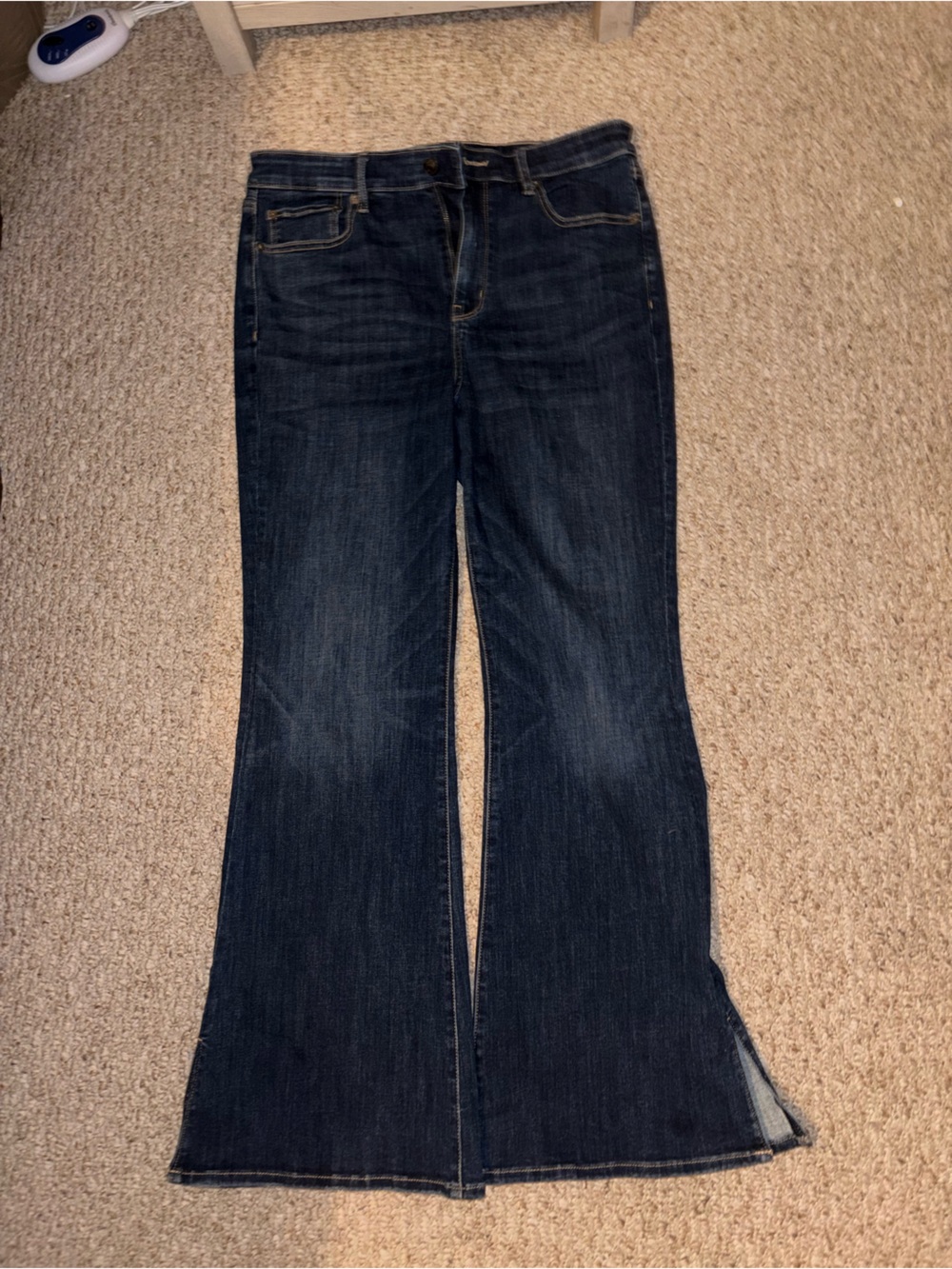 American Eagle Outfitters Dark Blue Flare Jeans next level stretch